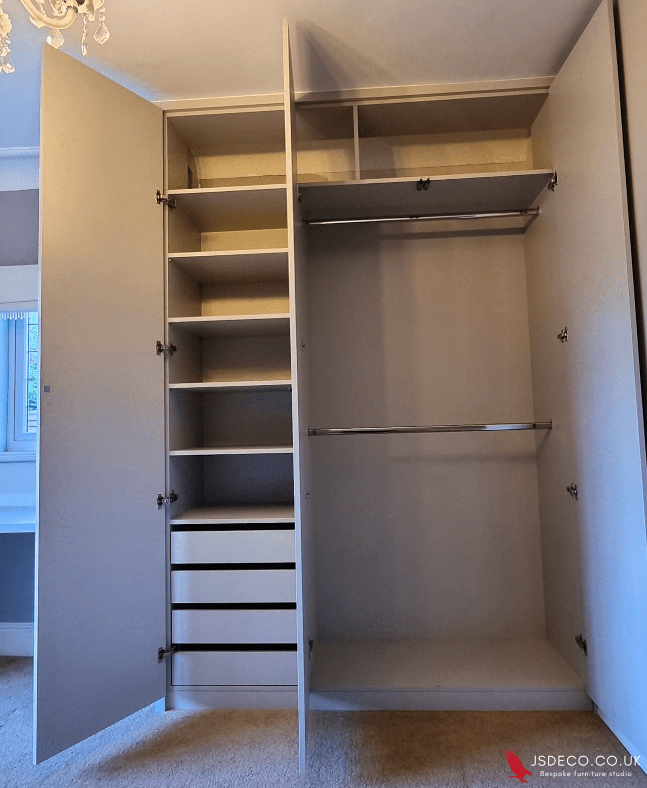 Modern grey wardrobe