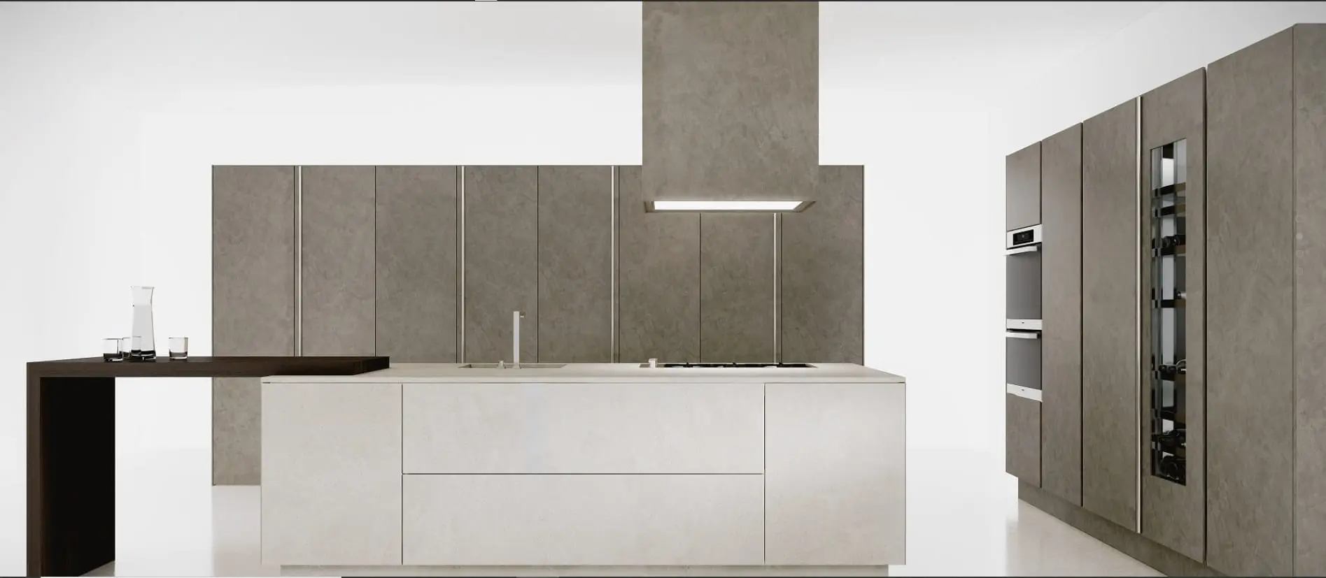 Beton finish kitchen furniture