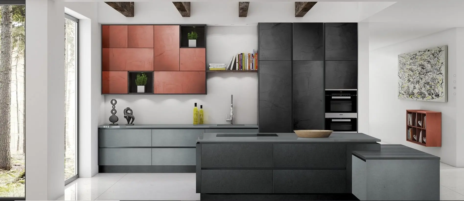 Metallic coated finish premium kitchens.