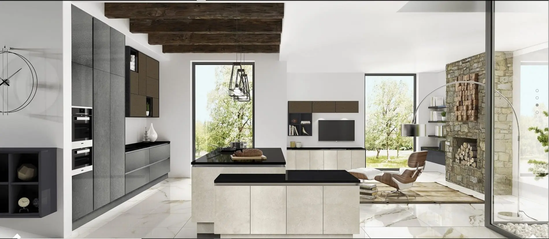 Stone finish bespoke kitchen furniture