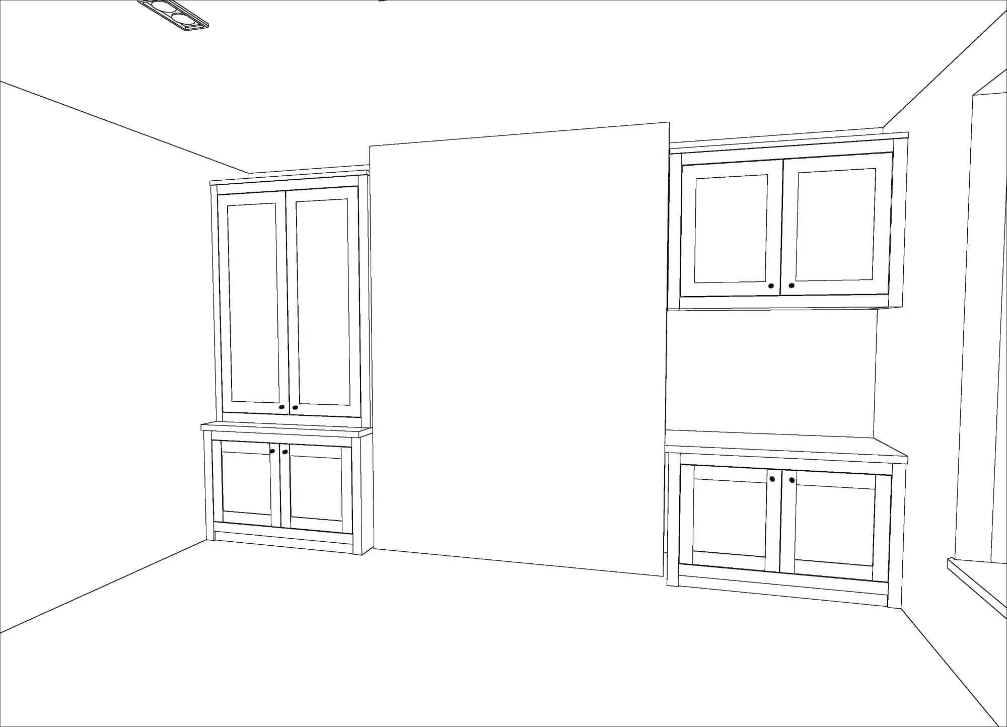 Alcove cabinet drawing