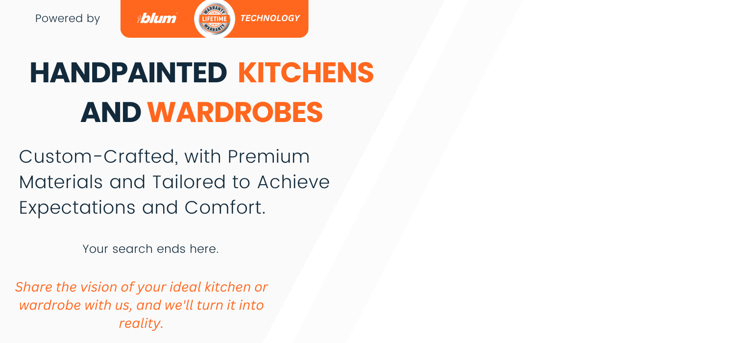 Bespoke hand painted kitchen island in dark blue shaker style with marble worktop and copper handles