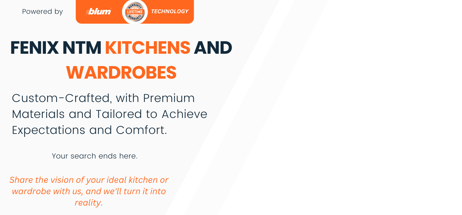 Modern FENIX NTM handleless kitchen with plywood niche and matte graphite cabinets – bespoke UK-made design by JS DECO.