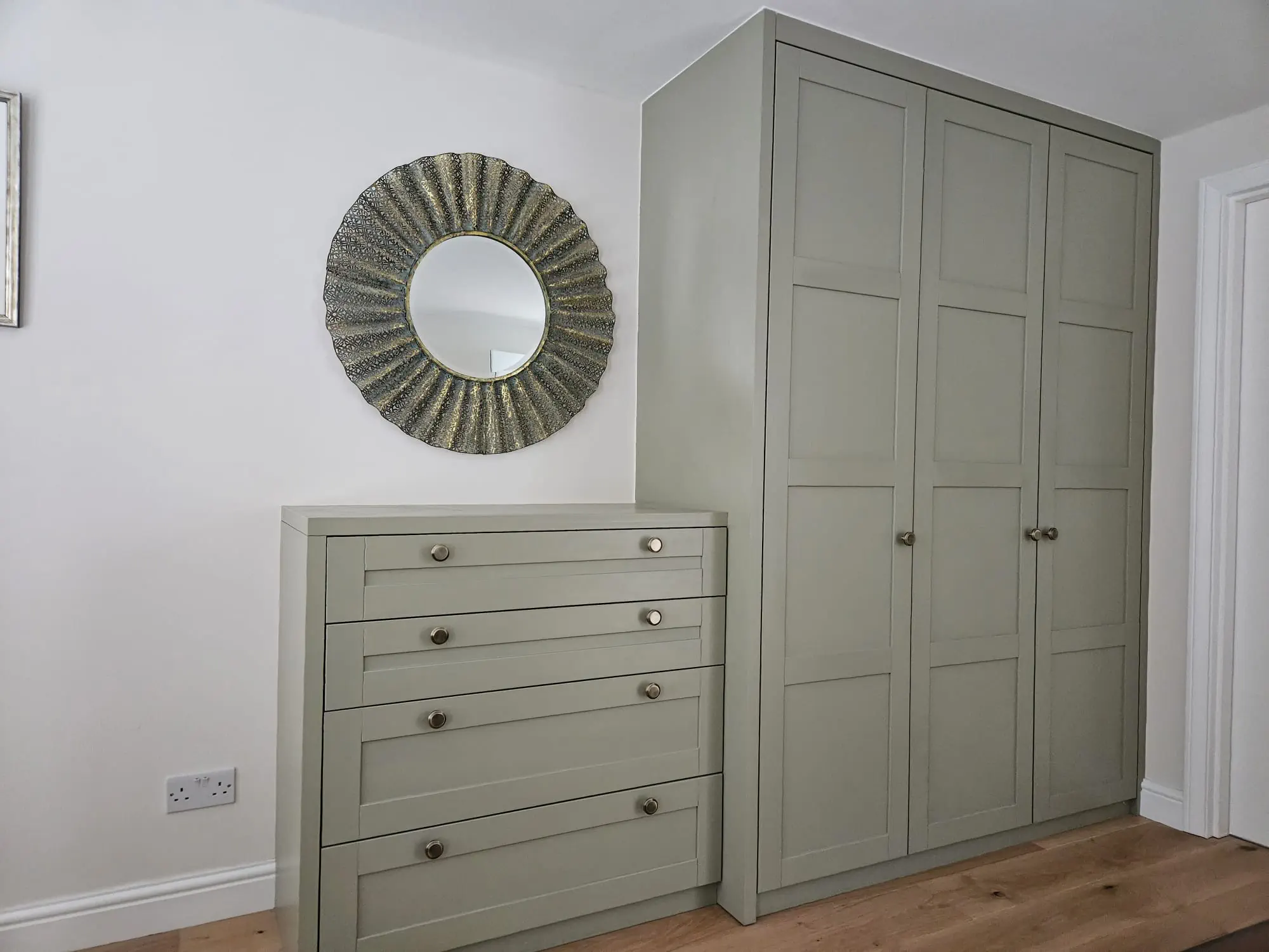 Farrow and Ball painted bespoke bedroom furniture Bespoke bedroom furniture spray finished in original Farrow and Ball paint by JS DECO
