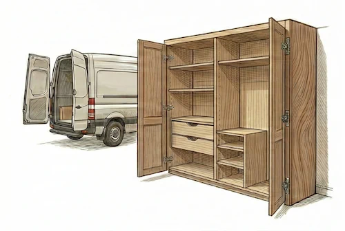 Delivery and instalation of te bespoke wardrobes and bedrooms