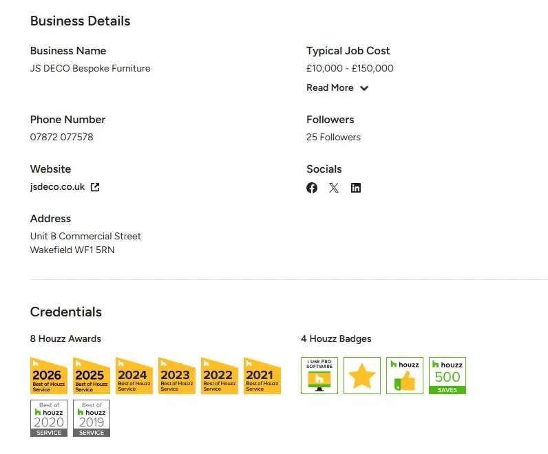 Houzz 2026 js deco awards