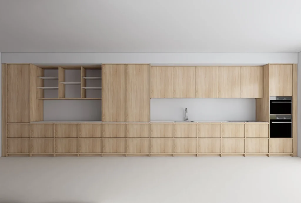 Design render: an additional view of the proposed kitchen.