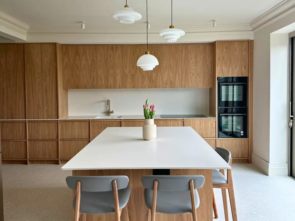 Japandi style oak kitchen with island