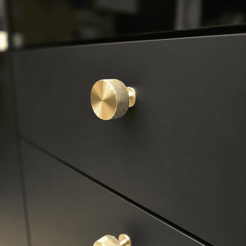 Bespoke kitchen brass handles